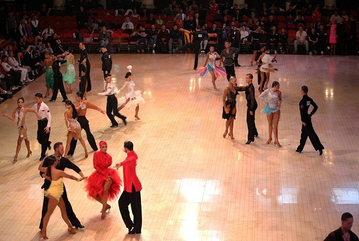 guide for ballroom dance competitions, shoes, and costumes